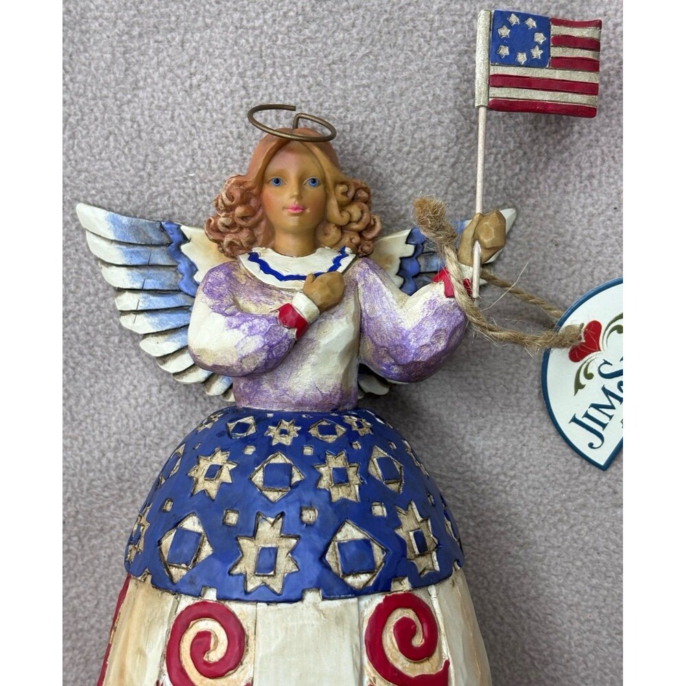 2003 Jim Shore "I Pledge Allegiance to the Flag" Patriotic Angel America 117044 - Picture 9 of 11